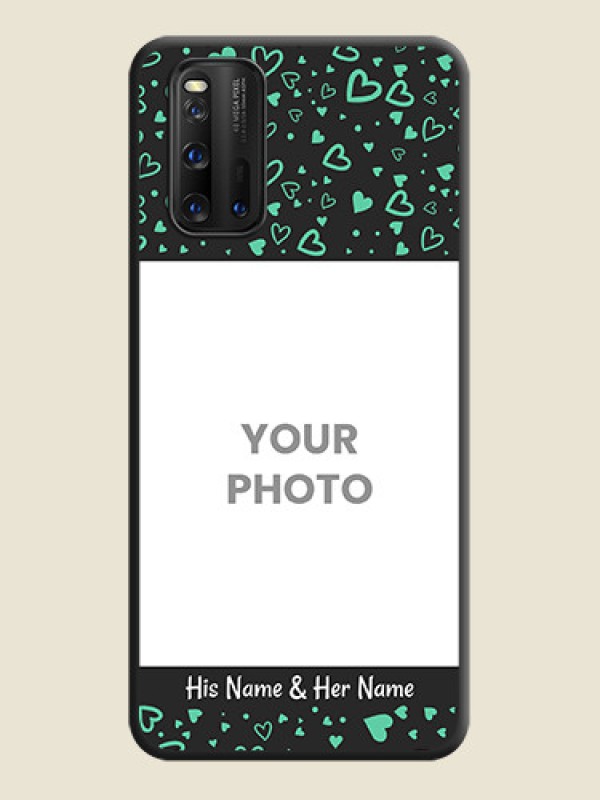 Custom Sea Green Indefinite Love Pattern on Photo on Space Black Soft Matte Mobile Cover - iQOO 3 5G - alternate view