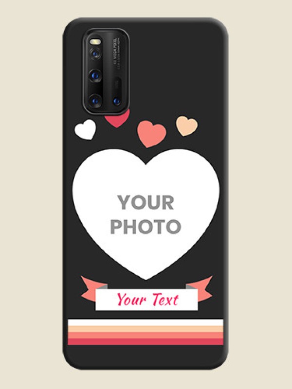 Custom Love Shaped Photo with Colorful Stripes on Personalised Space Black Soft Matte Cases - iQOO 3 5G - alternate view