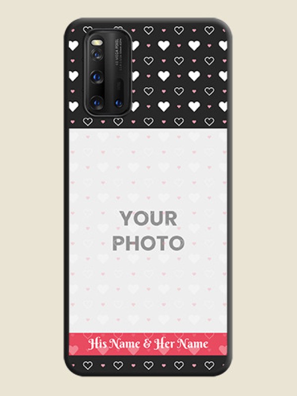 Custom White Color Love Symbols with Text Design on Photo on Space Black Soft Matte Phone Cover - iQOO 3 5G - alternate view