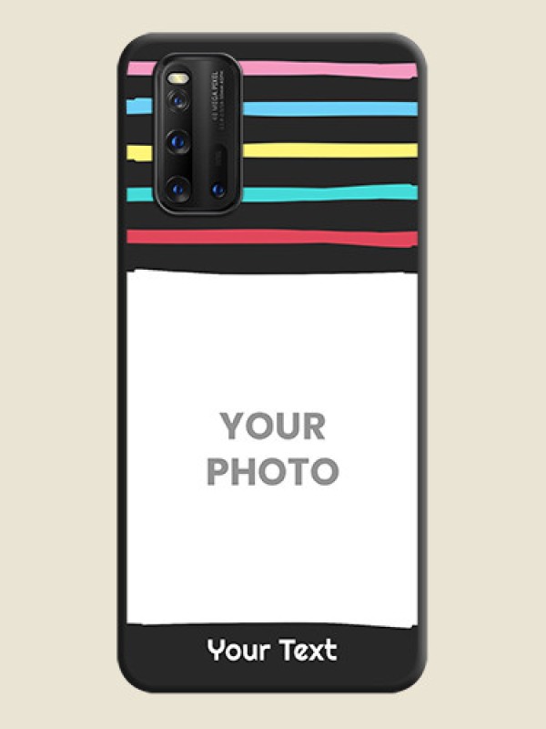 Custom Multicolor Lines with Image on Space Black Personalized Soft Matte Phone Covers - iQOO 3 5G - alternate view