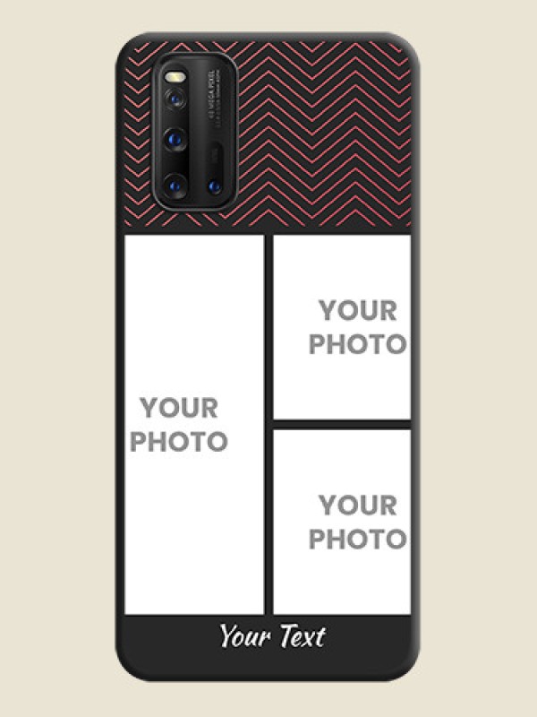 Custom Wave Pattern with 3 Image Holder on Space Black Custom Soft Matte Back Cover - iQOO 3 5G - alternate view