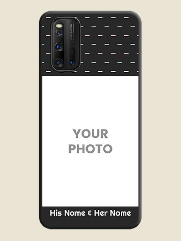 Custom Line Pattern Design with Text on Space Black Custom Soft Matte Phone Back Cover - iQOO 3 5G - alternate view