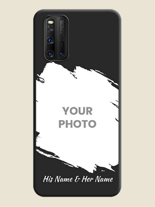 Custom Grunge Brush Strokes on Photo on Space Black Soft Matte Back Cover - iQOO 3 5G - alternate view