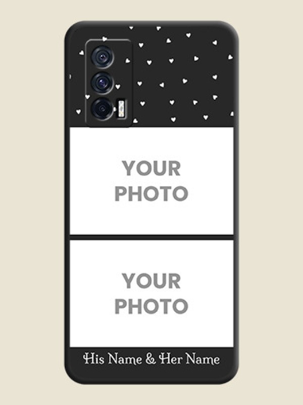 Custom Miniature Love Symbols with Name on Space Black Custom Soft Matte Back Cover - iQOO 7 - alternate view