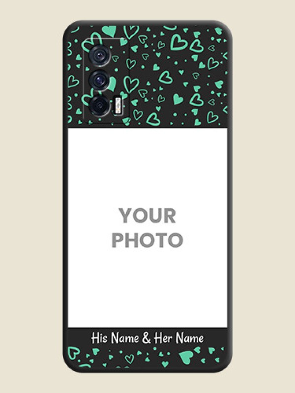 Custom Sea Green Indefinite Love Pattern on Photo on Space Black Soft Matte Mobile Cover - iQOO 7 - alternate view
