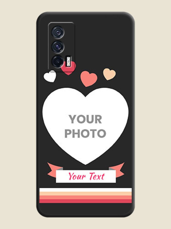 Custom Love Shaped Photo with Colorful Stripes on Personalised Space Black Soft Matte Cases - iQOO 7 - alternate view