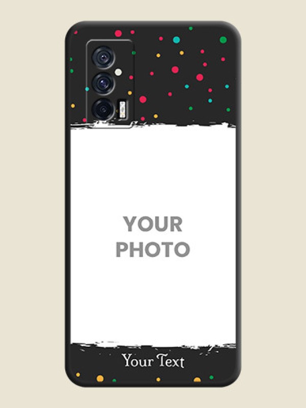 Custom Multicolor Dotted Pattern with Text on Space Black Custom Soft Matte Phone Back Cover - iQOO 7 - alternate view