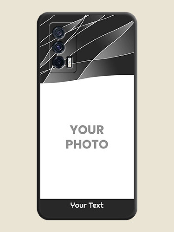 Custom Mixed Wave Lines on Photo on Space Black Soft Matte Mobile Cover - iQOO 7 - alternate view