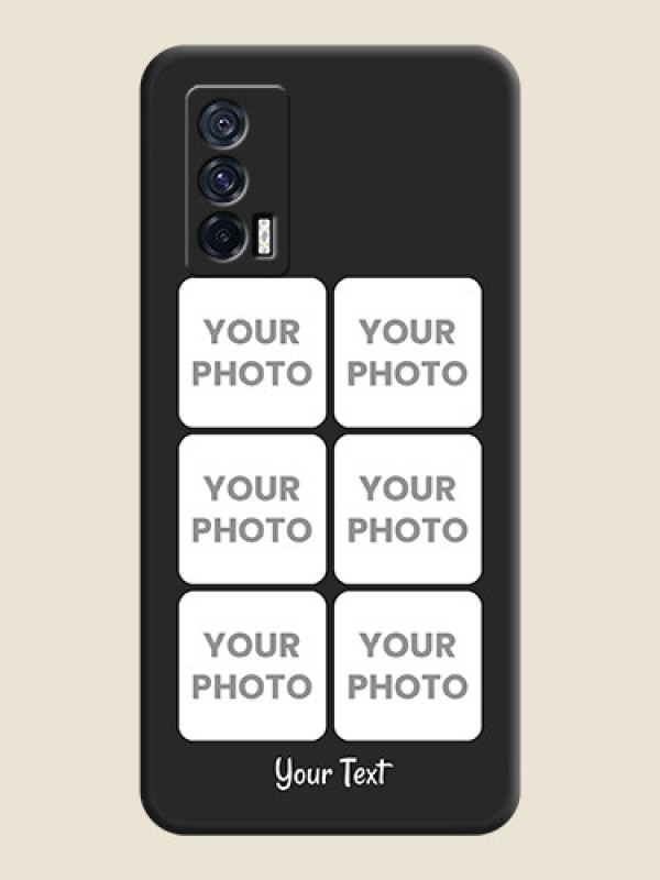 Custom Floral Art with 6 Image Holder on Photo on Space Black Soft Matte Mobile Case - iQOO 7 - alternate view