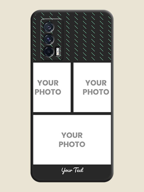 Custom Cross Dotted Pattern with 2 Image Holder  on Personalised Space Black Soft Matte Cases - iQOO 7 - alternate view