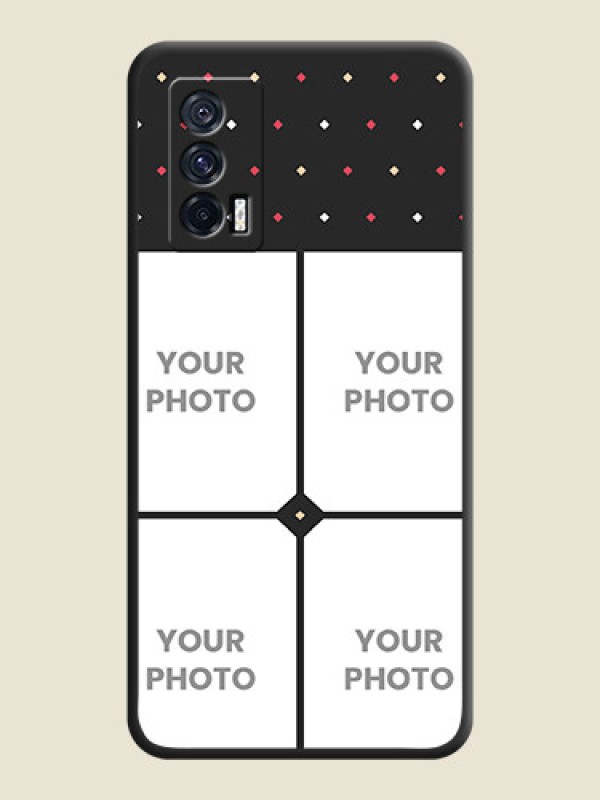 Custom Multicolor Dotted Pattern with 4 Image Holder on Space Black Custom Soft Matte Phone Cases - iQOO 7 - alternate view