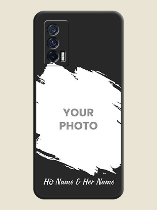 Custom Grunge Brush Strokes on Photo on Space Black Soft Matte Back Cover - iQOO 7 - alternate view