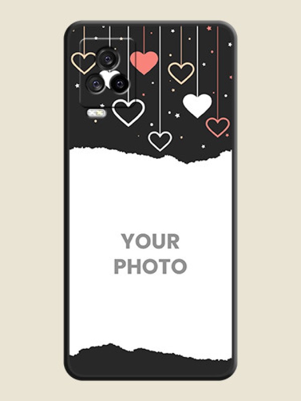 Custom Love Hangings with Splash Wave Picture on Space Black Custom Soft Matte Phone Back Cover - iQOO 7 Legend - alternate view