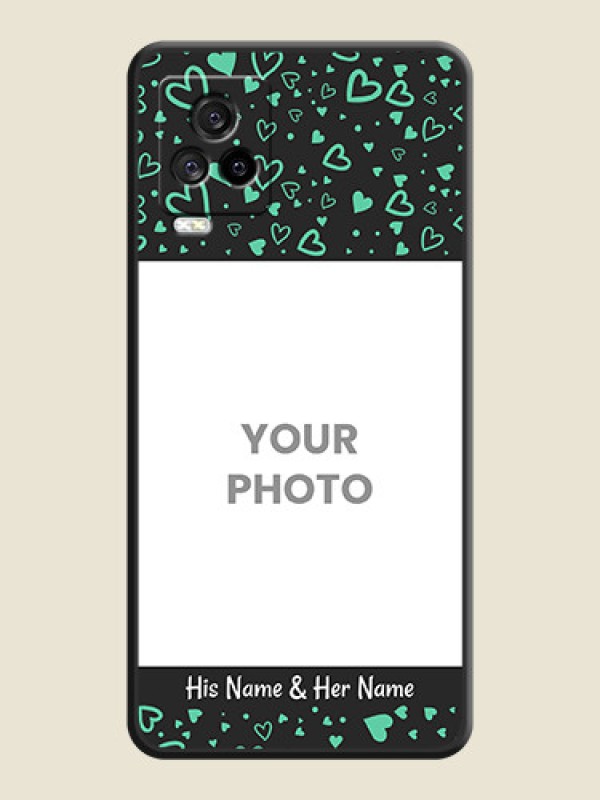Custom Sea Green Indefinite Love Pattern on Photo on Space Black Soft Matte Mobile Cover - iQOO 7 Legend - alternate view