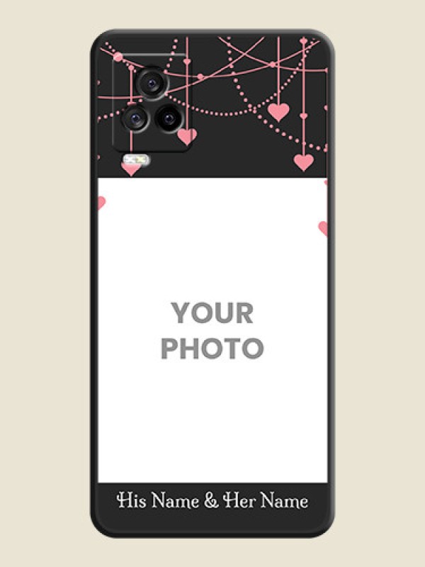 Custom Pink Love Hangings with Text on Space Black Custom Soft Matte Back Cover - iQOO 7 Legend - alternate view