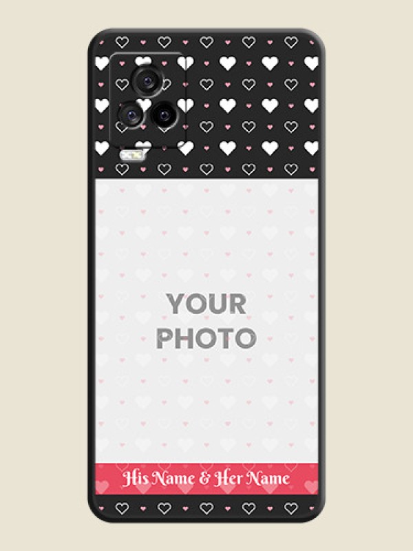 Custom White Color Love Symbols with Text Design on Photo on Space Black Soft Matte Phone Cover - iQOO 7 Legend - alternate view