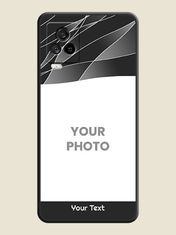 Custom Mixed Wave Lines on Photo on Space Black Soft Matte Mobile Cover - iQOO 7 Legend - alternate view