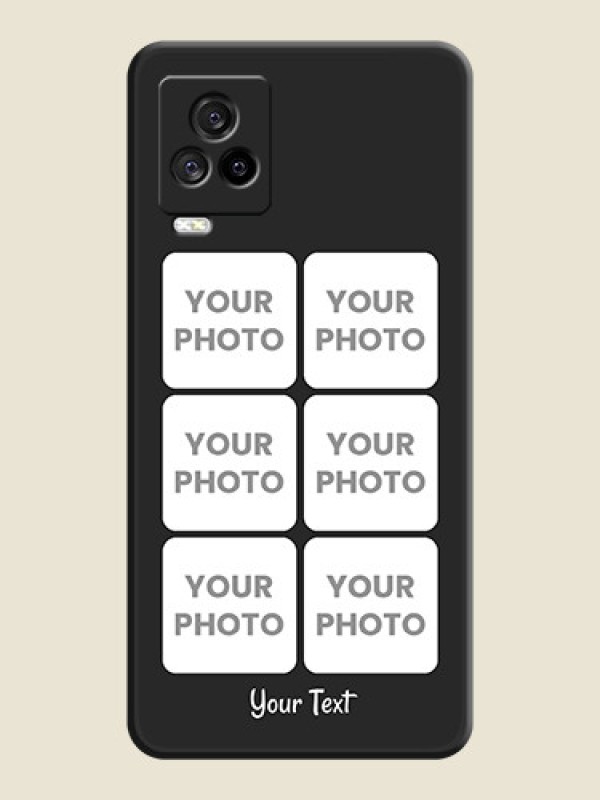 Custom Floral Art with 6 Image Holder on Photo on Space Black Soft Matte Mobile Case - iQOO 7 Legend - alternate view