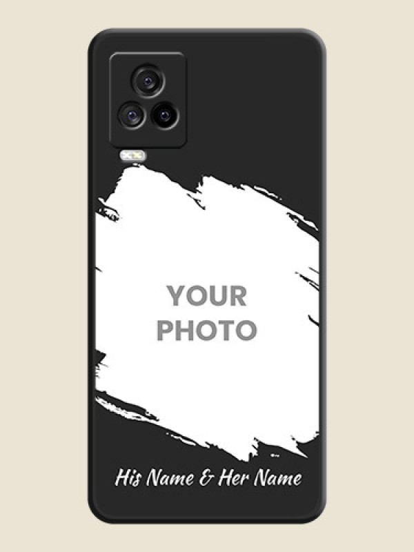 Custom Grunge Brush Strokes on Photo on Space Black Soft Matte Back Cover - iQOO 7 Legend - alternate view