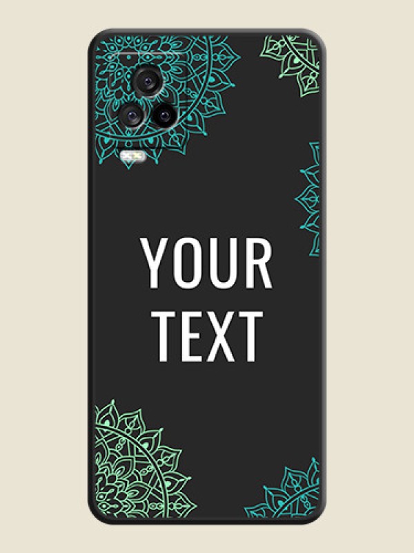 Custom Your Name with Floral Design on Space Black Custom Soft Matte Back Cover - iQOO 7 Legend - alternate view
