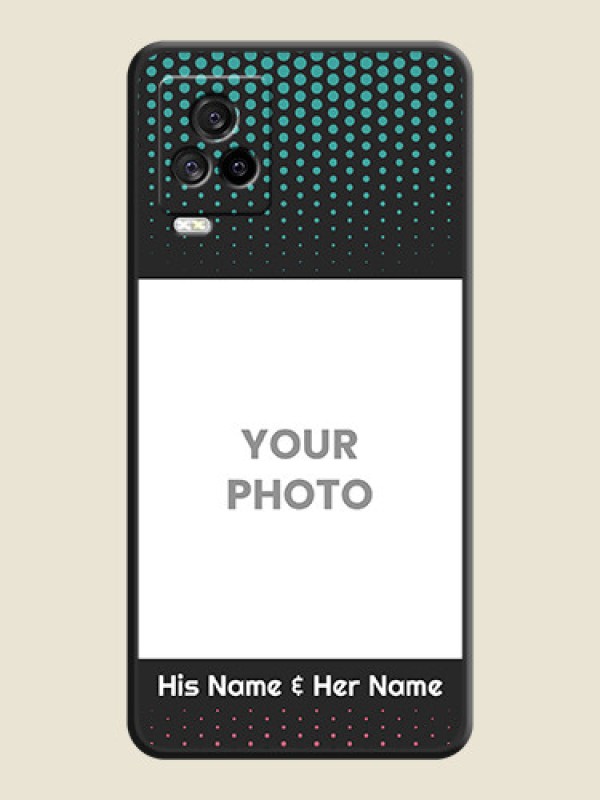 Custom Faded Dots with Grunge Photo Frame and Text on Space Black Custom Soft Matte Phone Cases - iQOO 7 Legend - alternate view