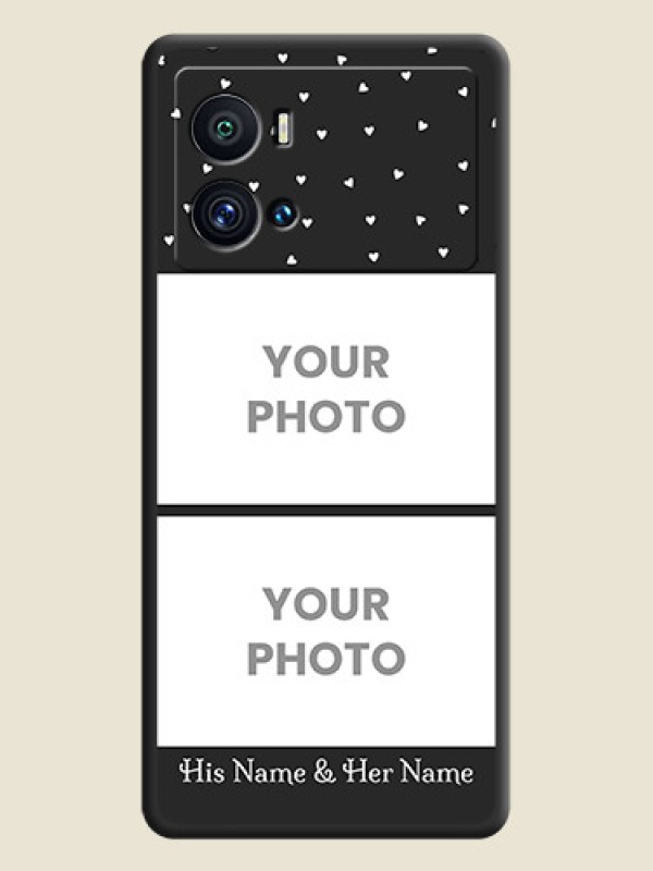 Custom Miniature Love Symbols with Name on Space Black Custom Soft Matte Back Cover - iQOO 9 Pro 5G - alternate view