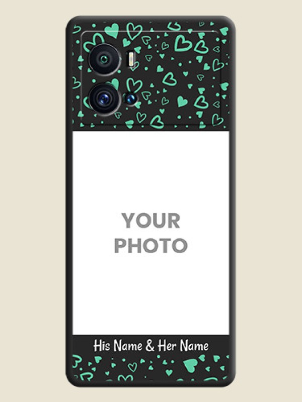 Custom Sea Green Indefinite Love Pattern on Photo on Space Black Soft Matte Mobile Cover - iQOO 9 Pro 5G - alternate view