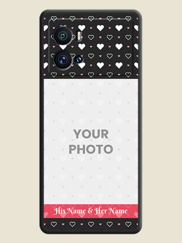 Custom White Color Love Symbols with Text Design on Photo on Space Black Soft Matte Phone Cover - iQOO 9 Pro 5G - alternate view