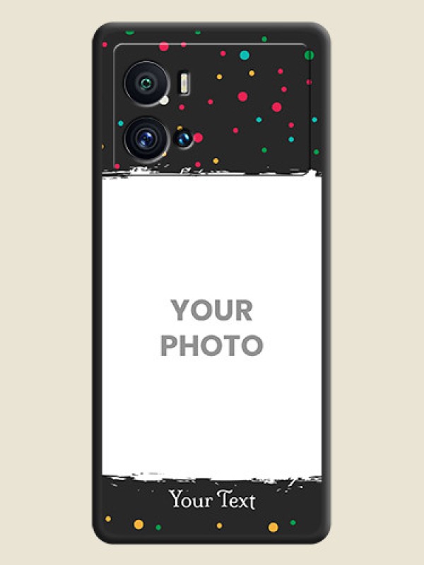 Custom Multicolor Dotted Pattern with Text on Space Black Custom Soft Matte Phone Back Cover - iQOO 9 Pro 5G - alternate view