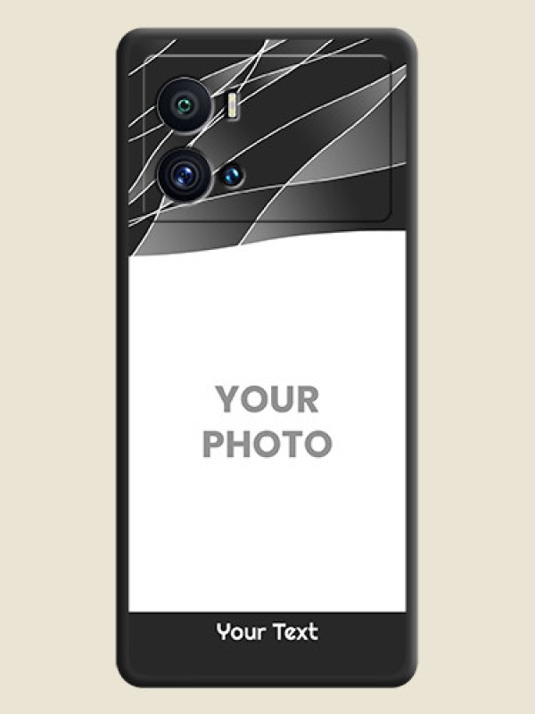 Custom Mixed Wave Lines on Photo on Space Black Soft Matte Mobile Cover - iQOO 9 Pro 5G - alternate view