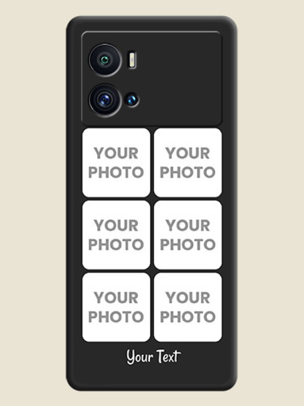 Custom Floral Art with 6 Image Holder on Photo on Space Black Soft Matte Mobile Case - iQOO 9 Pro 5G - alternate view