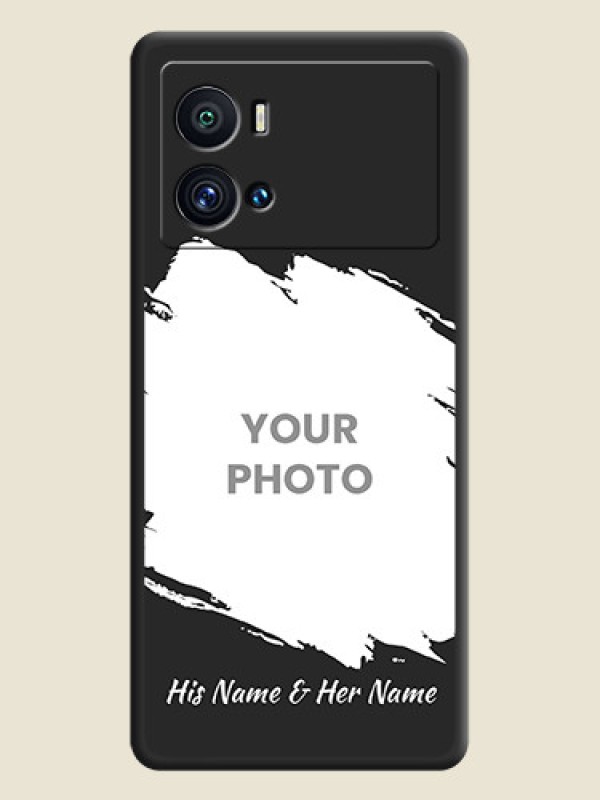 Custom Grunge Brush Strokes on Photo on Space Black Soft Matte Back Cover - iQOO 9 Pro 5G - alternate view