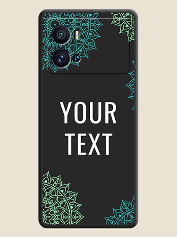 Custom Your Name with Floral Design on Space Black Custom Soft Matte Back Cover - iQOO 9 Pro 5G - alternate view