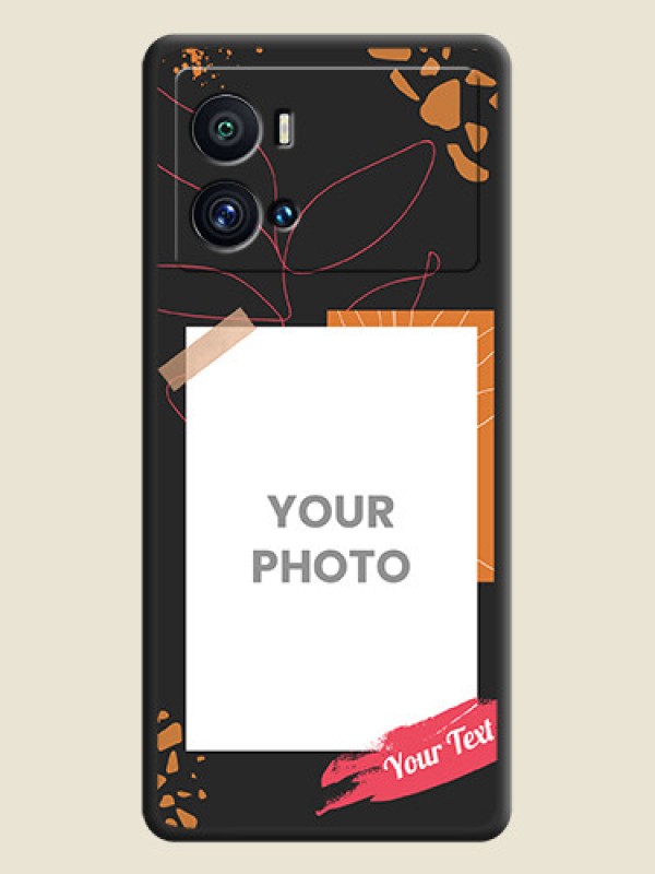 Custom Orange Photo Frame on Space Black Custom Soft Matte Phone Back Cover - iQOO 9 Pro 5G - alternate view