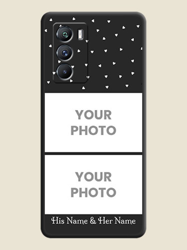 Custom Miniature Love Symbols with Name on Space Black Custom Soft Matte Back Cover - iQOO 9 Se 5G - alternate view