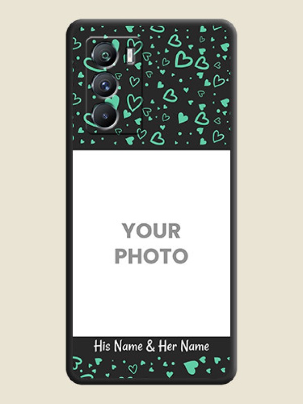 Custom Sea Green Indefinite Love Pattern on Photo on Space Black Soft Matte Mobile Cover - iQOO 9 Se 5G - alternate view