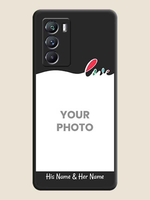Custom Fall in Love Pattern with Picture on Photo on Space Black Soft Matte Mobile Case - iQOO 9 Se 5G - alternate view