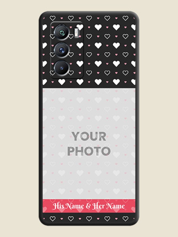 Custom White Color Love Symbols with Text Design on Photo on Space Black Soft Matte Phone Cover - iQOO 9 Se 5G - alternate view