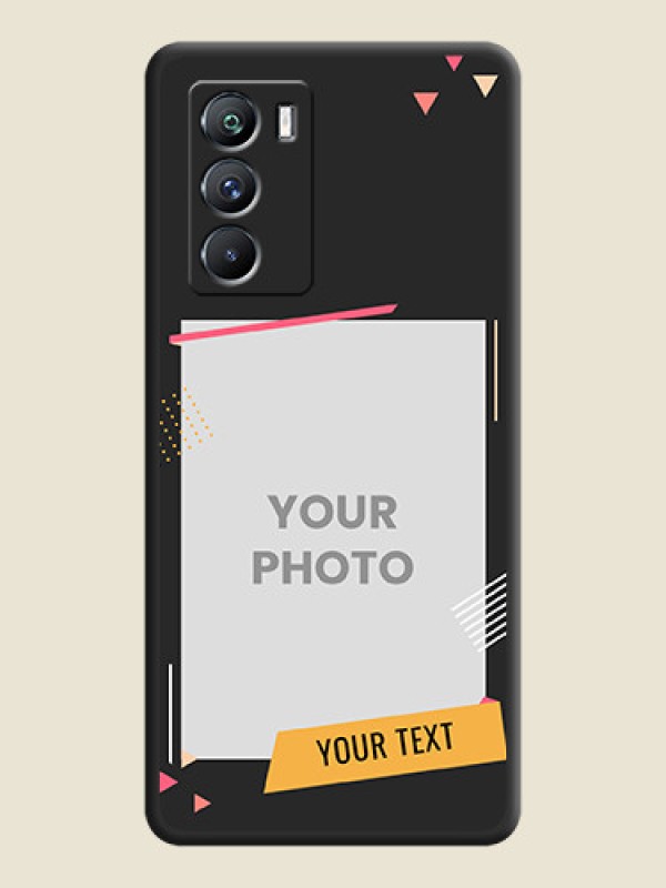 Custom Photo Frame with Triangle Small Dots on Photo on Space Black Soft Matte Back Cover - iQOO 9 Se 5G - alternate view