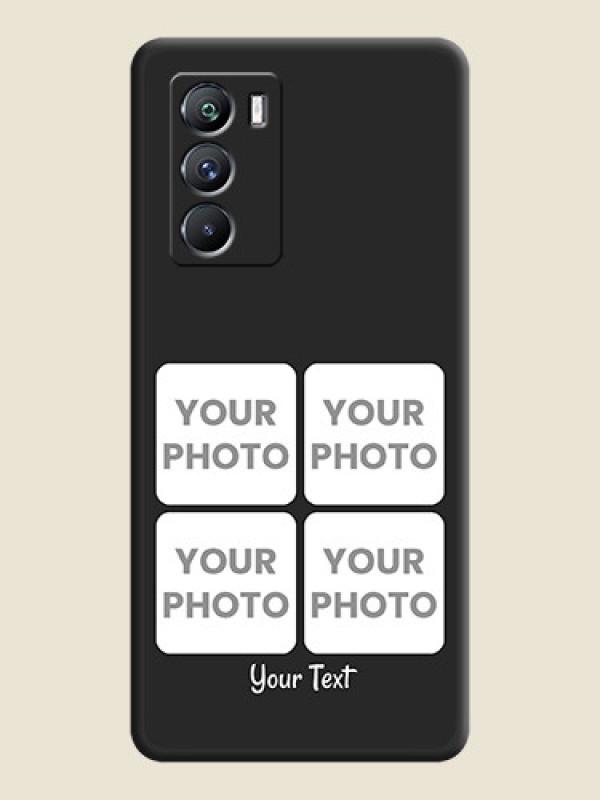 Custom Floral Art with 6 Image Holder on Photo on Space Black Soft Matte Mobile Case - iQOO 9 Se 5G - alternate view