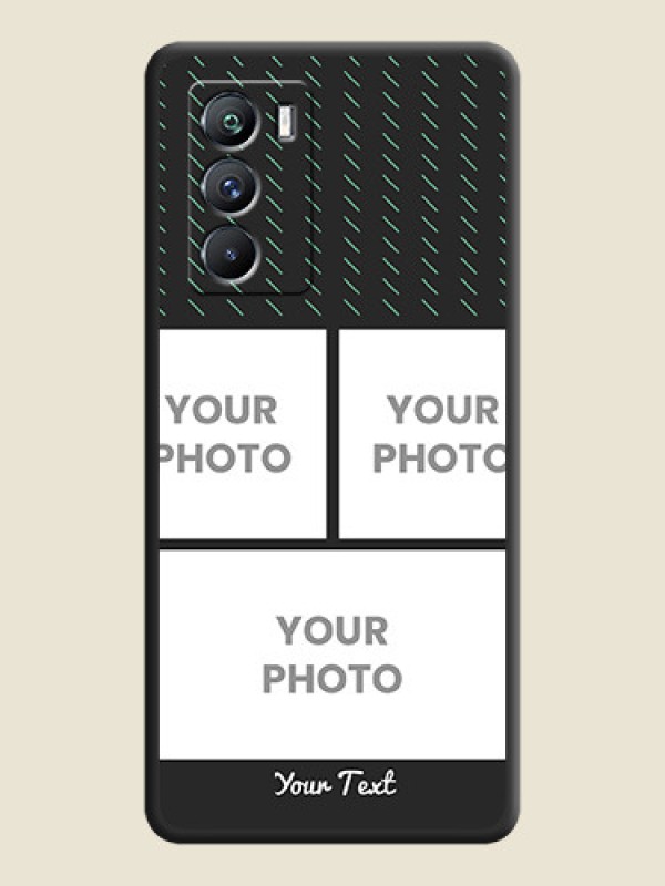 Custom Cross Dotted Pattern with 2 Image Holder  on Personalised Space Black Soft Matte Cases - iQOO 9 Se 5G - alternate view