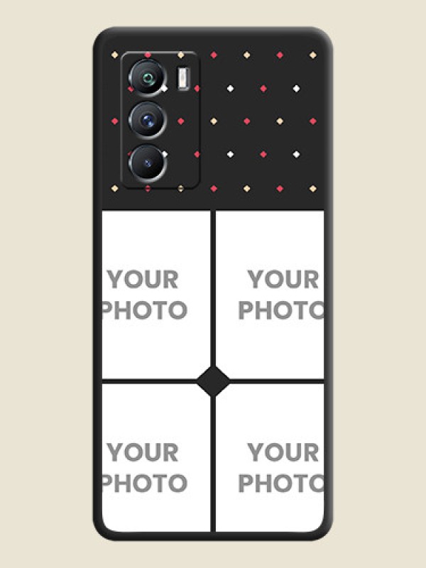 Custom Multicolor Dotted Pattern with 4 Image Holder on Space Black Custom Soft Matte Phone Cases - iQOO 9 Se 5G - alternate view