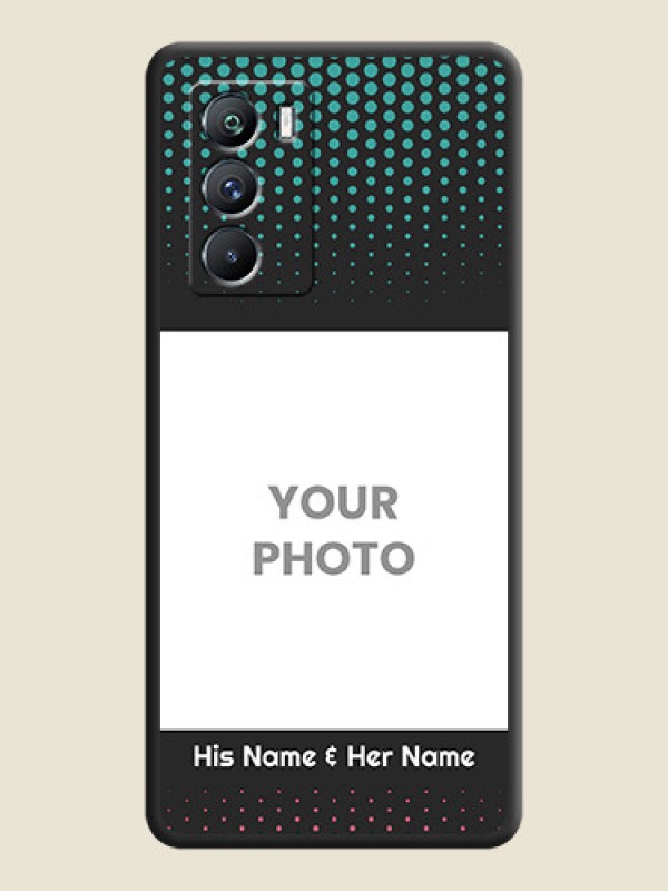 Custom Faded Dots with Grunge Photo Frame and Text on Space Black Custom Soft Matte Phone Cases - iQOO 9 Se 5G - alternate view