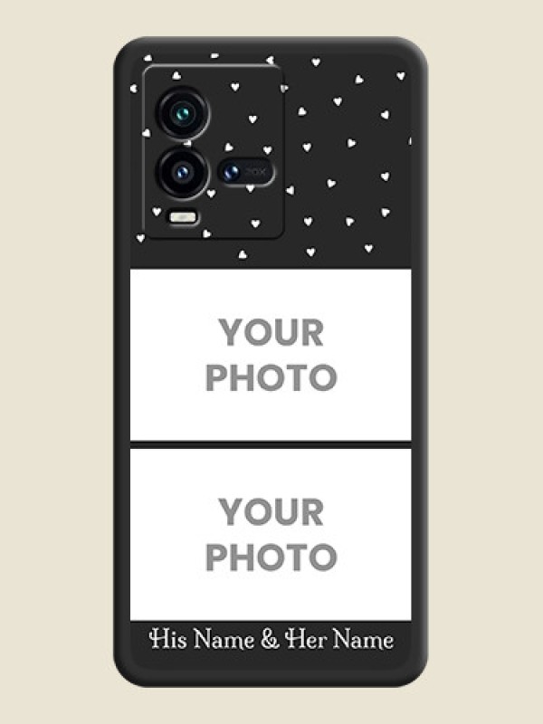 Custom Miniature Love Symbols with Name on Space Black Custom Soft Matte Back Cover - iQOO 9T 5G - alternate view