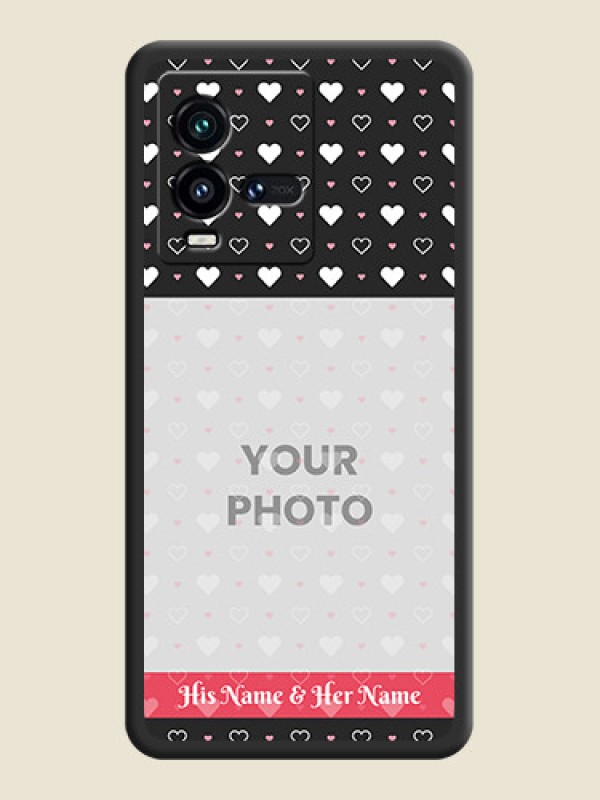 Custom White Color Love Symbols with Text Design on Photo on Space Black Soft Matte Phone Cover - iQOO 9T 5G - alternate view