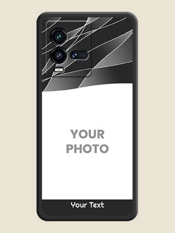 Custom Mixed Wave Lines on Photo on Space Black Soft Matte Mobile Cover - iQOO 9T 5G - alternate view