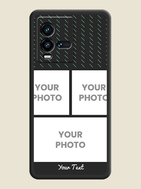 Custom Cross Dotted Pattern with 2 Image Holder  on Personalised Space Black Soft Matte Cases - iQOO 9T 5G - alternate view