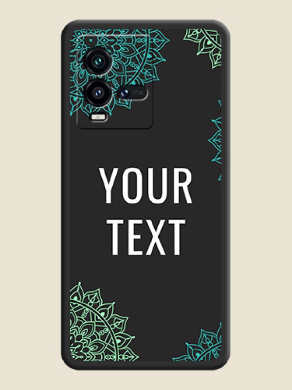 Custom Your Name with Floral Design on Space Black Custom Soft Matte Back Cover - iQOO 9T 5G - alternate view