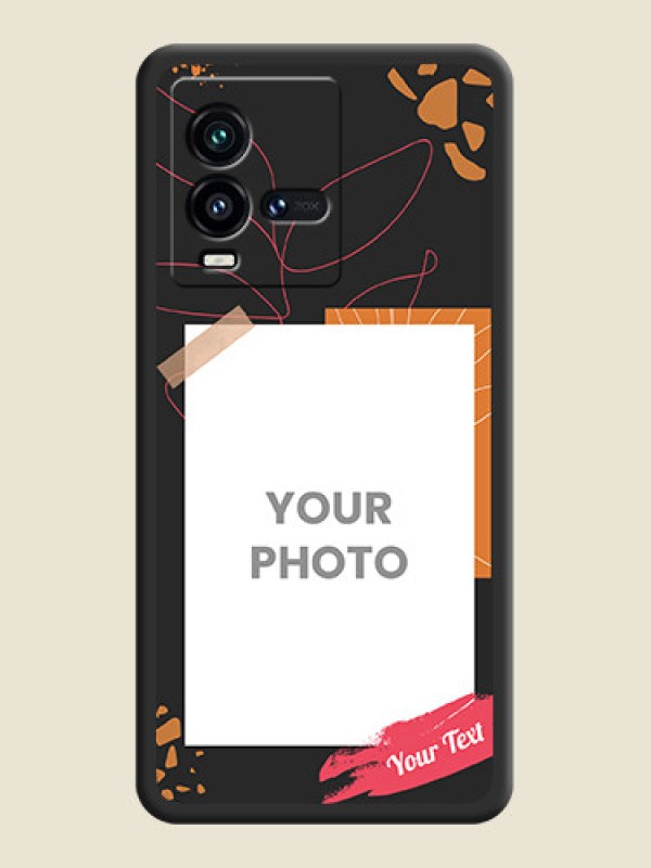 Custom Orange Photo Frame on Space Black Custom Soft Matte Phone Back Cover - iQOO 9T 5G - alternate view