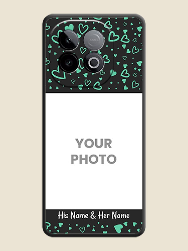 Custom Sea Green Indefinite Love Pattern on Photo On Space Black Custom Soft Matte Mobile Back Cover - iQOO Neo 10 5G - alternate view